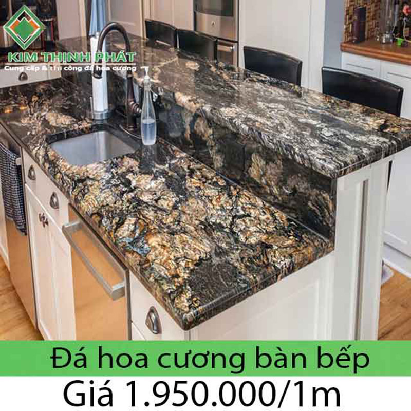 Bếp đá hoa cương granite cũng rất dễ lau chùi vệ sinh vô cùng tiện lợi