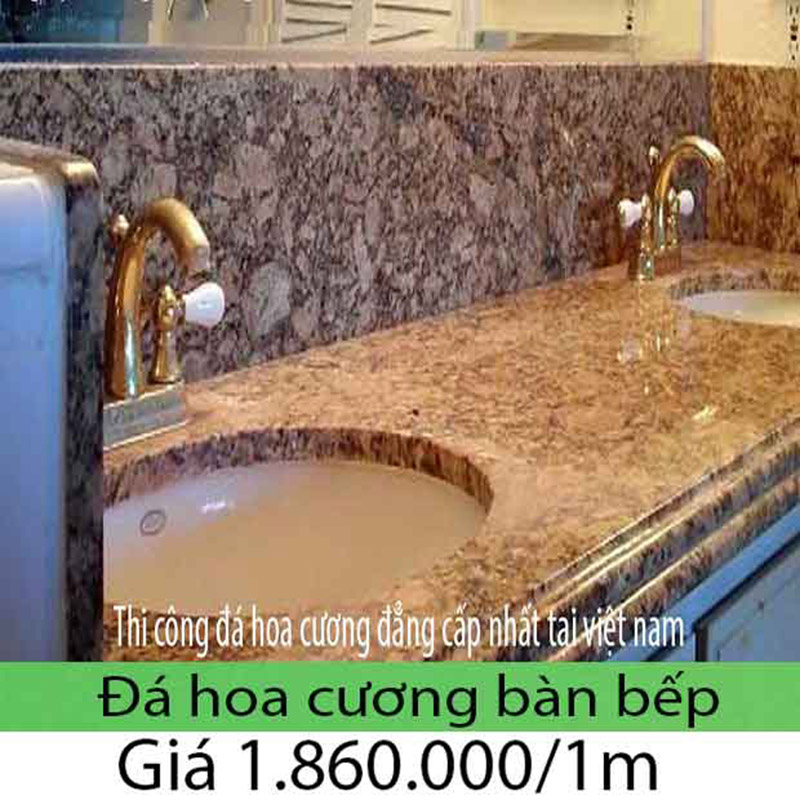 Bếp đá hoa cương granite có các gam màu nhẹ hay đậm khác nhau