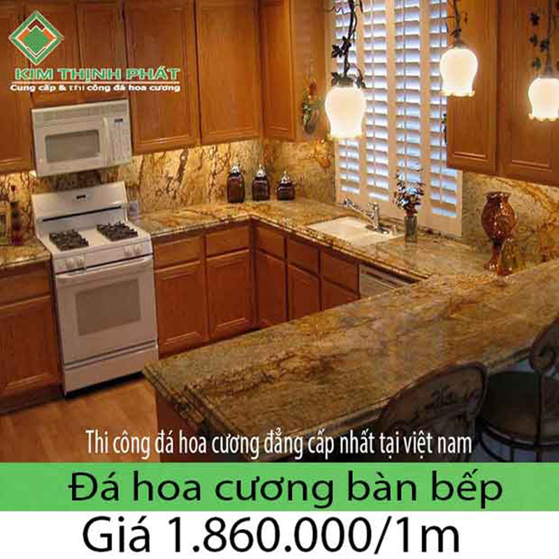 Bếp đá hoa cương granite đem lại một sự sang trọng và quyền quý khó cưỡng